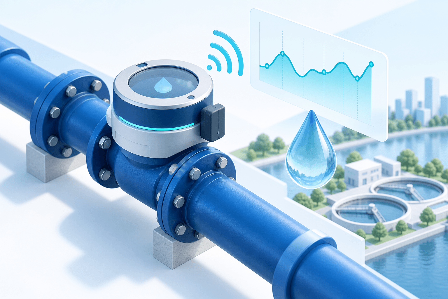 Smart water monitoring illustration