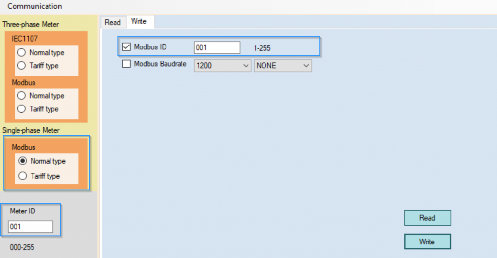 Configure Modbus address AD120 single phase - Smart-View Technology