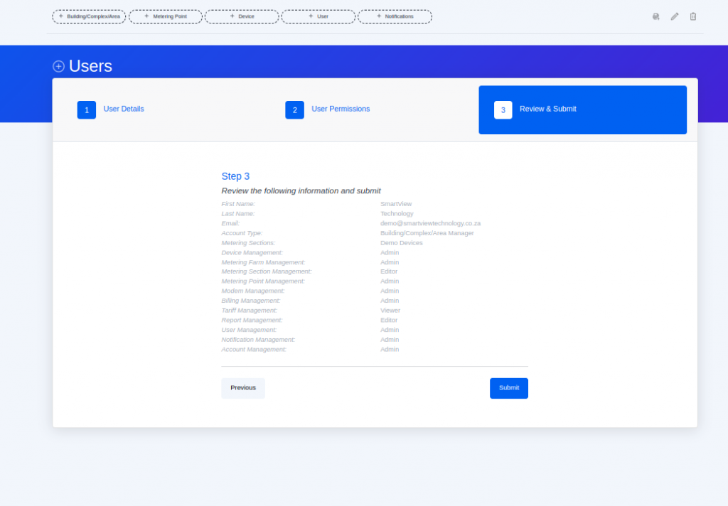 User Account Setup - Smart-View Technology